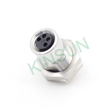 M8 A-coded 4pin Female Connector - The M8 A-coded 4pin connector features its smaller size and IP68 waterproof protection, which is widely adopted in automation control applications.